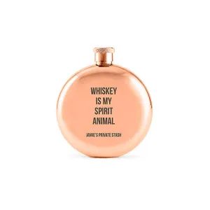 Personalized ...Is My Spirit Animal Rose Gold Flask