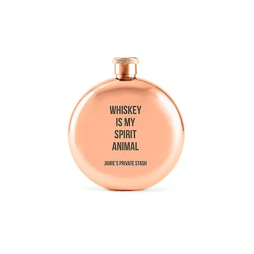 Personalized ...Is My Spirit Animal Rose Gold Flask