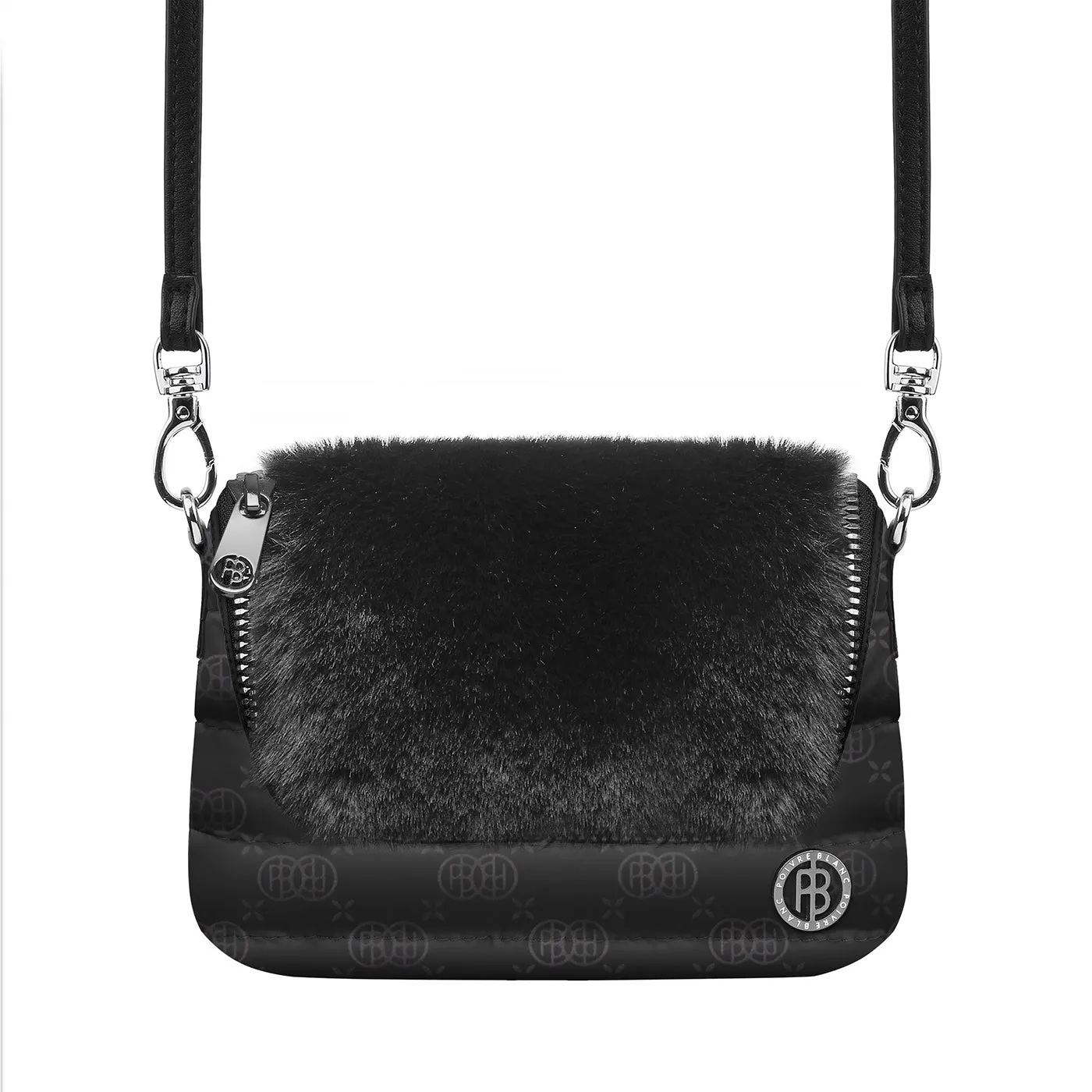 Poivre Blanc Faux Fur Black Bag