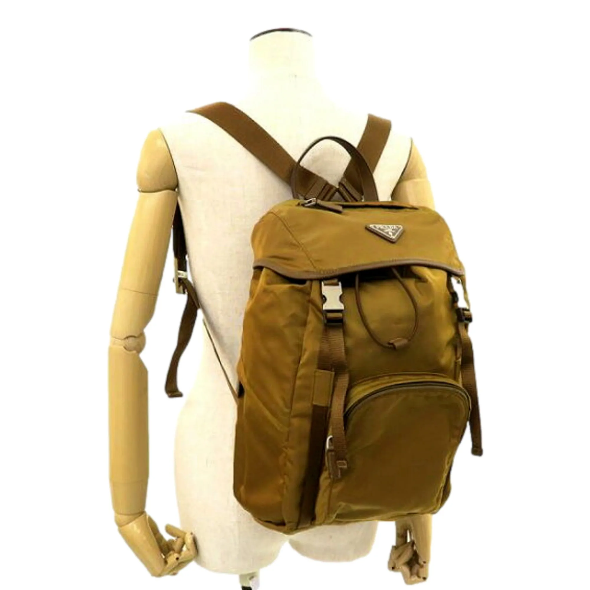 Prada Nylon Tessuto Backpack Rucksack Tobacco Brown