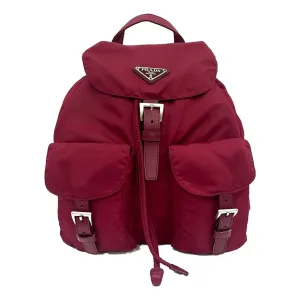 Prada Re-Edition Re-Nylon Drawstring Backpack Fuoco Burgundy Red Medium Womens