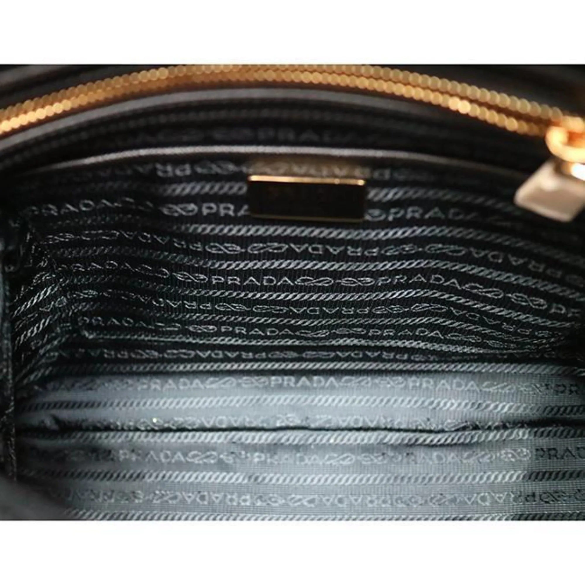 Prada Tessuto Nylon Saffiano Leather Black Satchel Bag