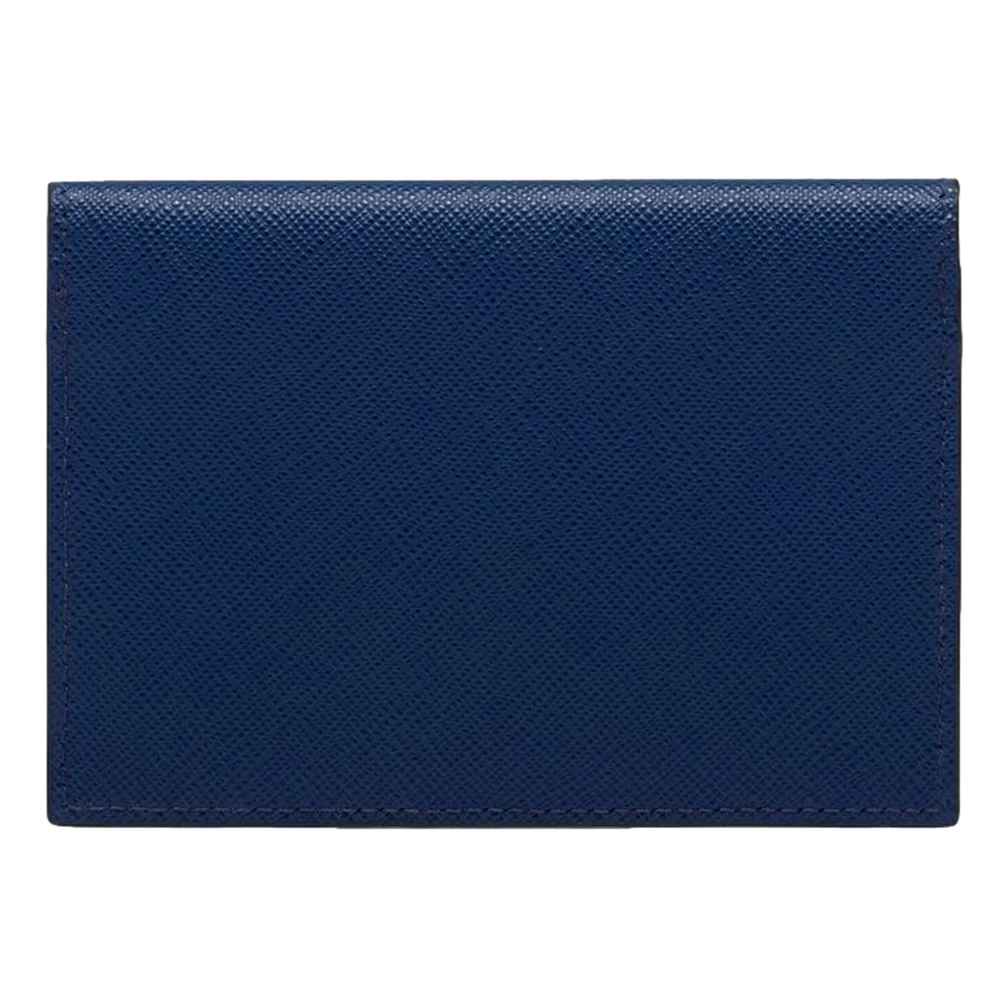 Prada Triangle Logo Card Holder Saffiano Wallet Bluette Blue