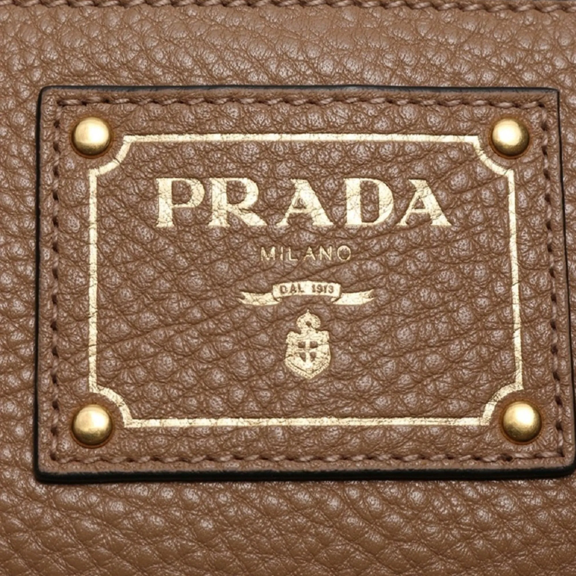 Prada Vitello Phenix Cognac Brown Shopping Tote Bag