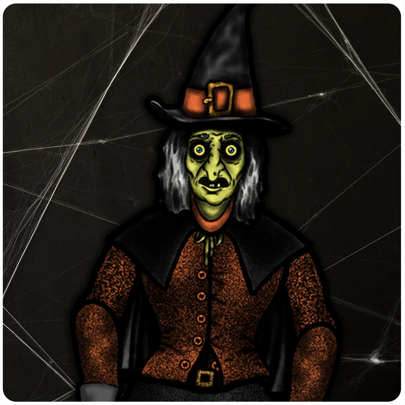 Retro Style Halloween Witch Cutout Decoration