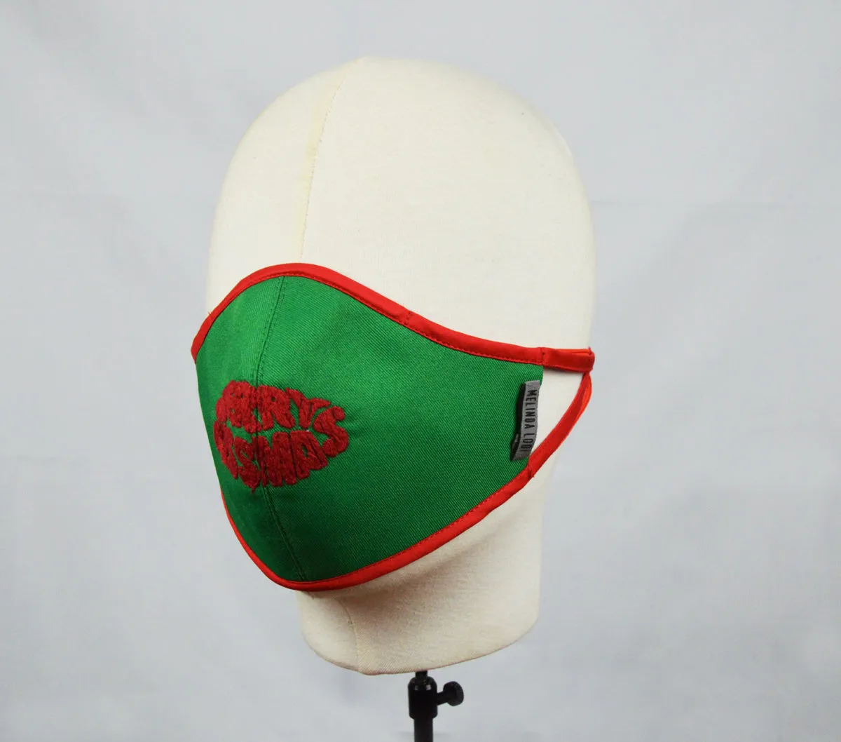 Shanti - 5 Layer Mask with Ear Loop (Limited Edition/Hand Embroidered Cotton Mask) - Green - F