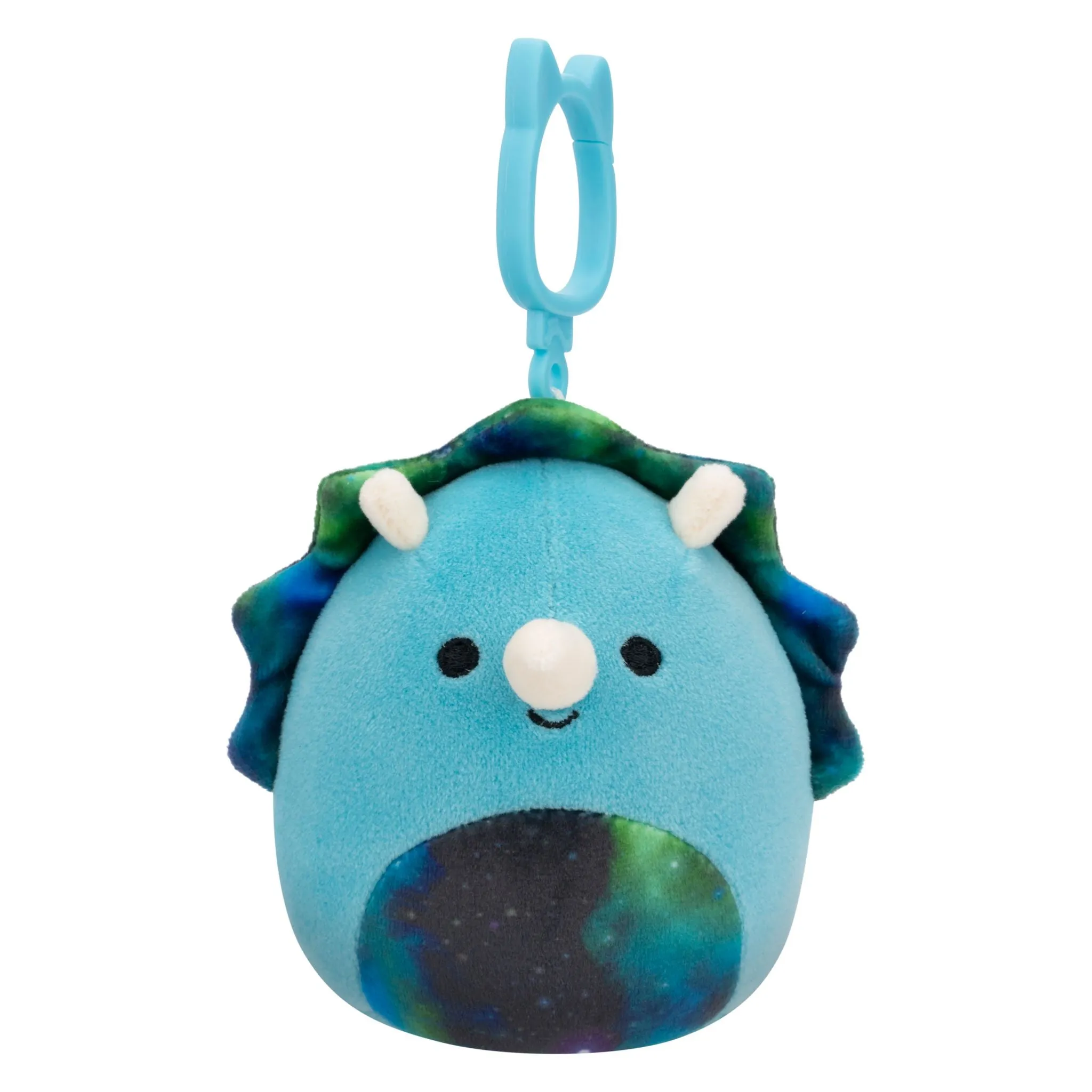 Squishmallows 3.5 Inch Plush Clip-On S20 Vilmos Blue Triceratops