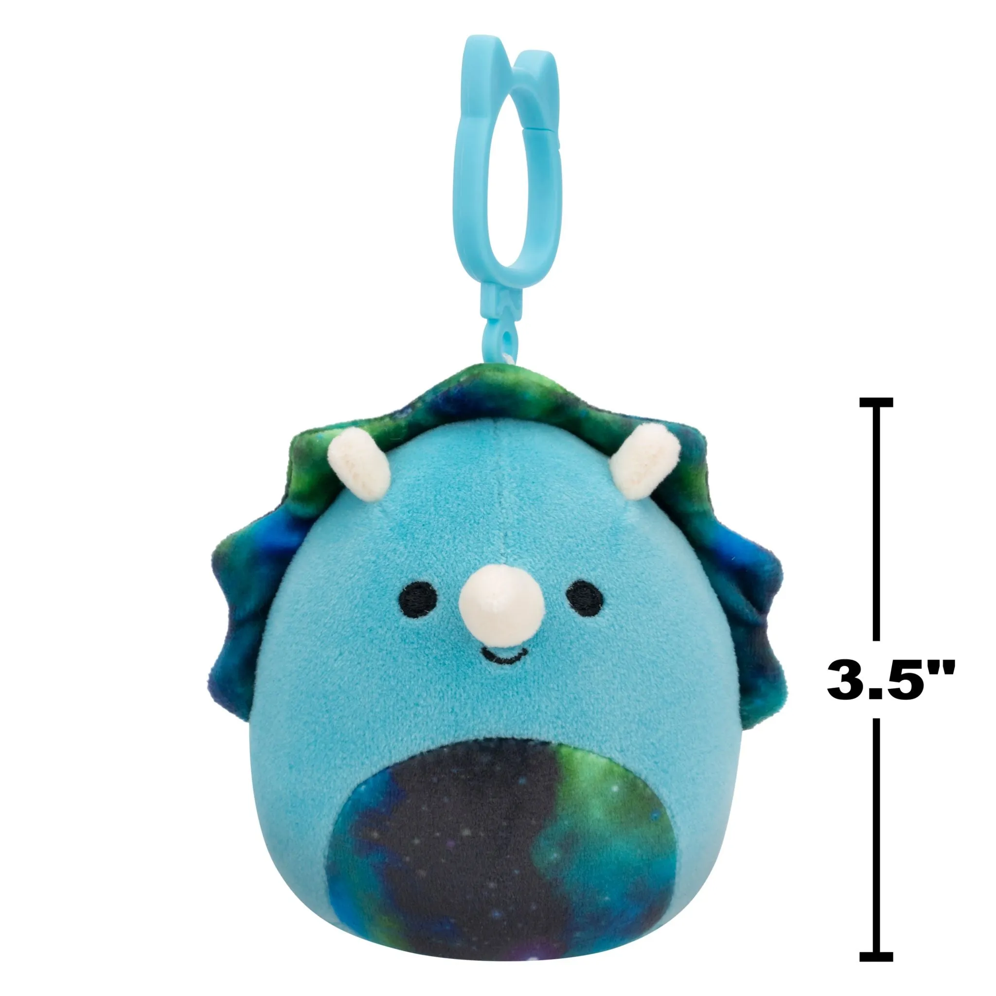 Squishmallows 3.5 Inch Plush Clip-On S20 Vilmos Blue Triceratops