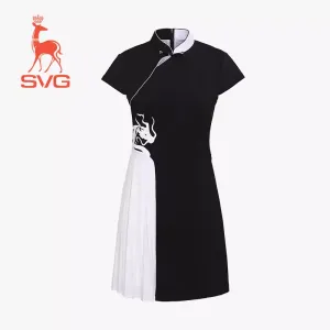 SVG Chinese Style Printed Patchwork Dress Sports Cheongsam