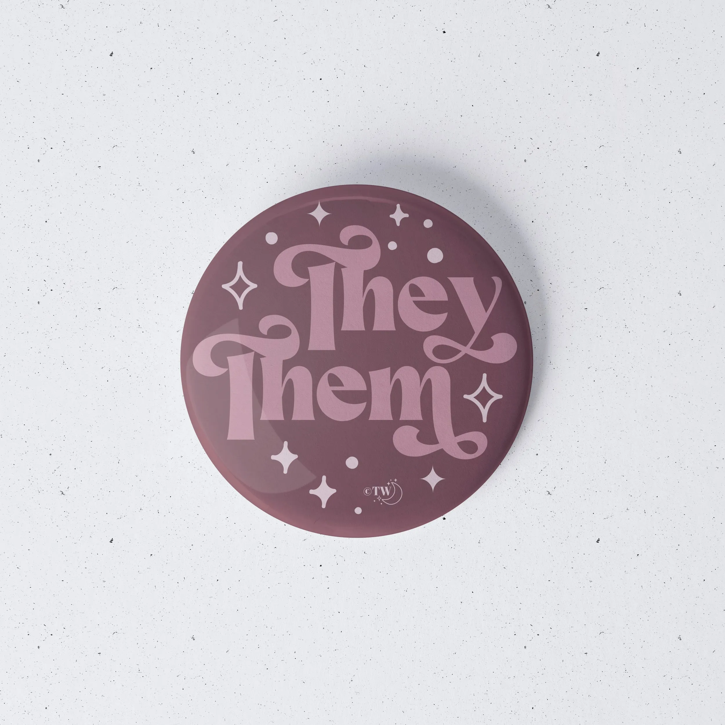 They / Them Pronouns Retro Stars 1" Mini Button Pin