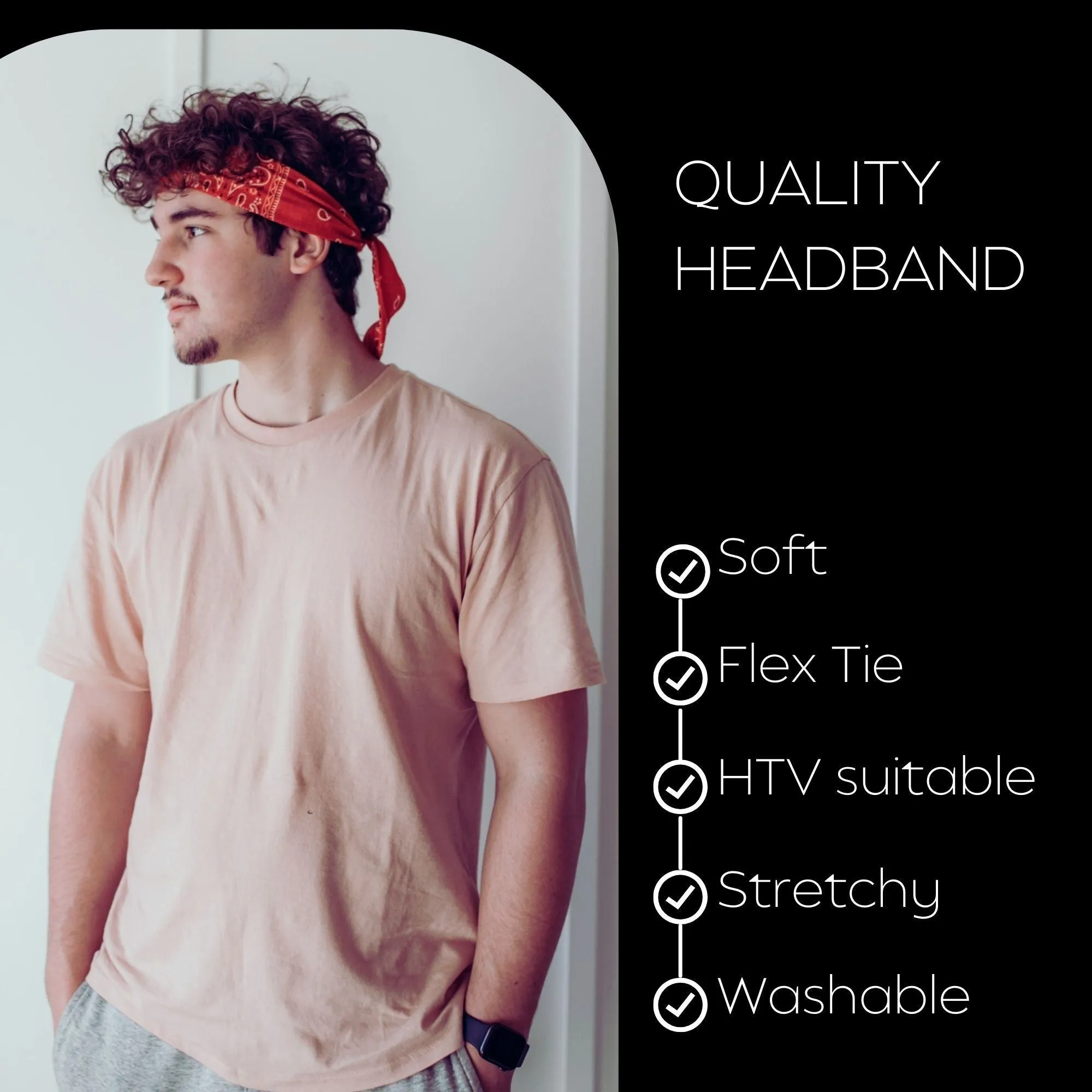 Tie-Dye Red Tie Headbands - 12 Pack