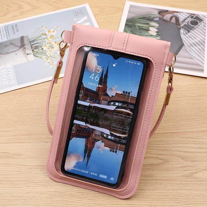 Transparent Women Wallet Shoulder Phone  Case